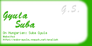 gyula suba business card